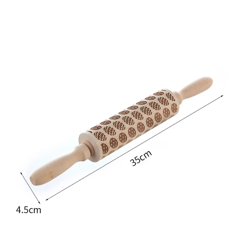 

Christmas Embossing Rolling Pin Baking Cookies Noodle Biscuit Fondant Cake Dough Engraved Roller Reindeer Snowflake