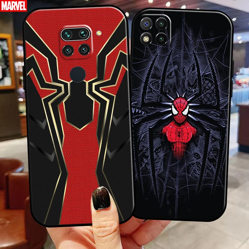 

Marvel Spiderman For Xiaomi Redmi Note 9 Pro Max 9T 5G Phone Case Carcasa Coque Back Silicone Cover