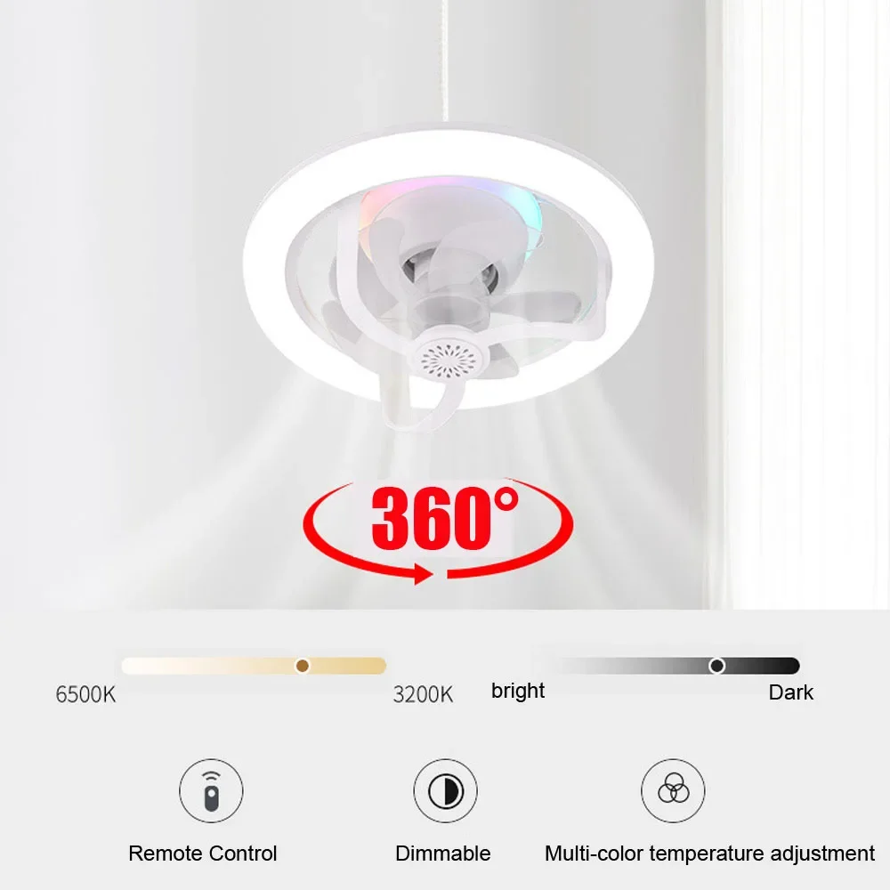 Современный потолочный вентилятор RGB с дистанционным управлением от COOINJOY