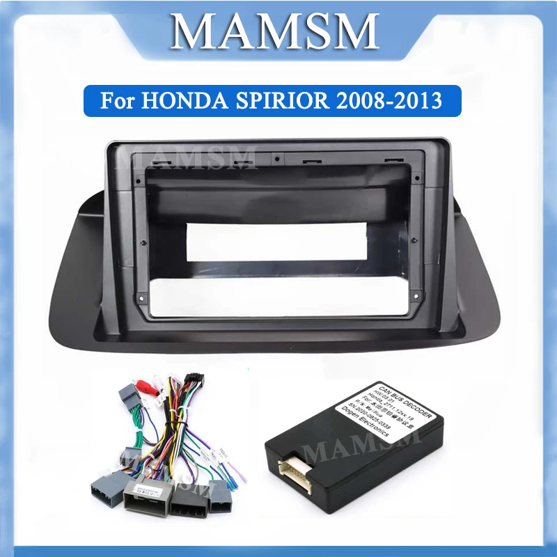 

MAMSM 9 INCH Double Din Car Radio Fascia Frame For HONDA SPIRIOR 2008-2013 Cable installation Trim Dashboard Panel Kit