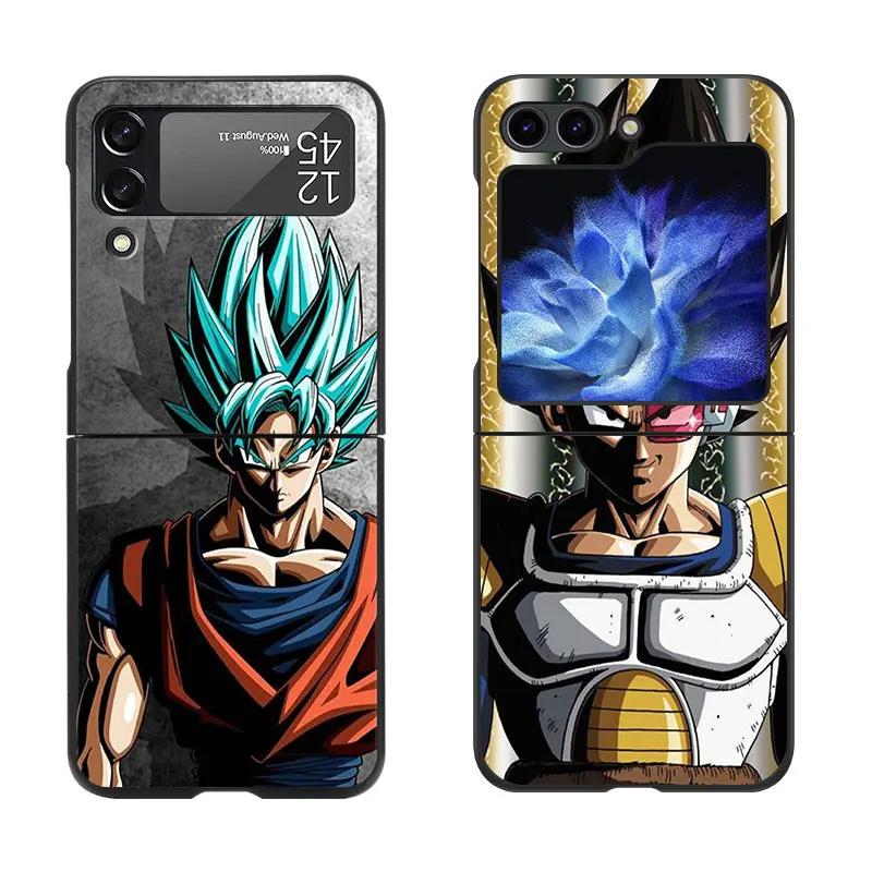 

Dragon Ball Super Goku Fundas Case For Samsung Galaxy Z Flip 4 3 5G Black Hard Cell Phone Cover ZFlip5 Clear PC Luxury