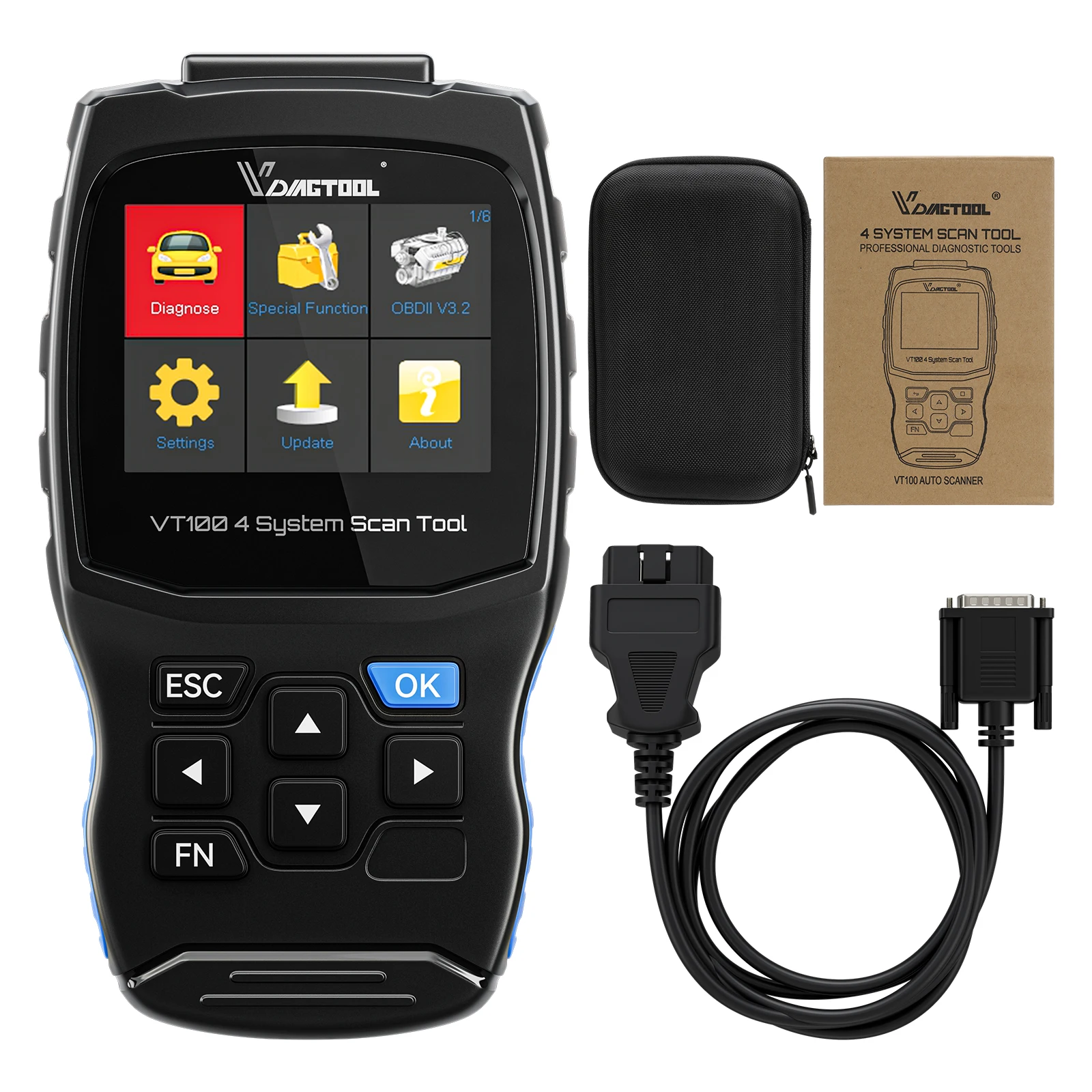 

VDIAGTOOL VT100 Автомобильный диагностический инструмент SRS/ABS/Transmission/Engine OBD2 Сканер SAS EPB Сброс дроссельной заслонки
