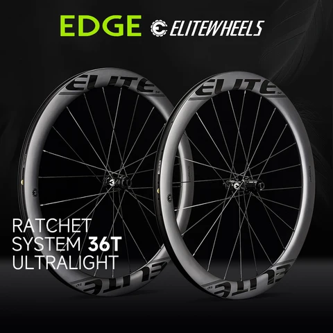 Комплект колес из углеродного волокна ELITEWHEELS, ультралегкий дисковый тормоз EDGE Road, храповая система 1314g, 36T, колесо ступицы 20 спиц 40 45 50 65 мм