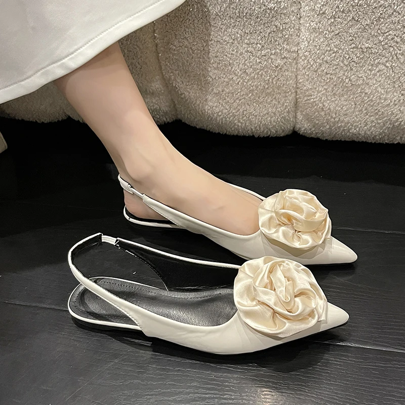 Туфли женские на плоской подошве лоферы прозрачные с цветочным принтом