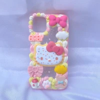 handmade case for iphone 13 pro max kawaii anime ip1112 customized phone cover 6 7 8 plus 3d cream shell xr x max diy girl gift