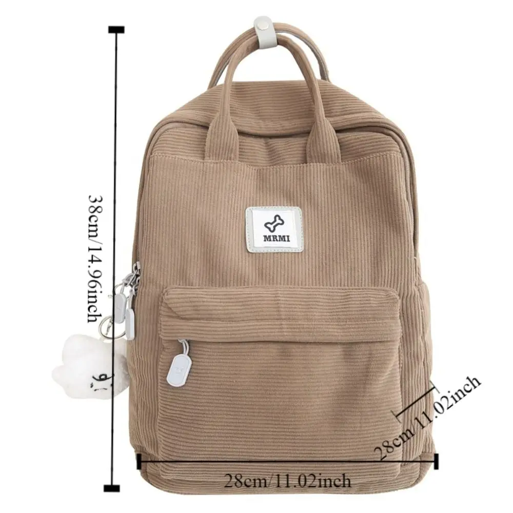 Ins модный студенческий рюкзак простая вельветовая школьная сумка в полоску с