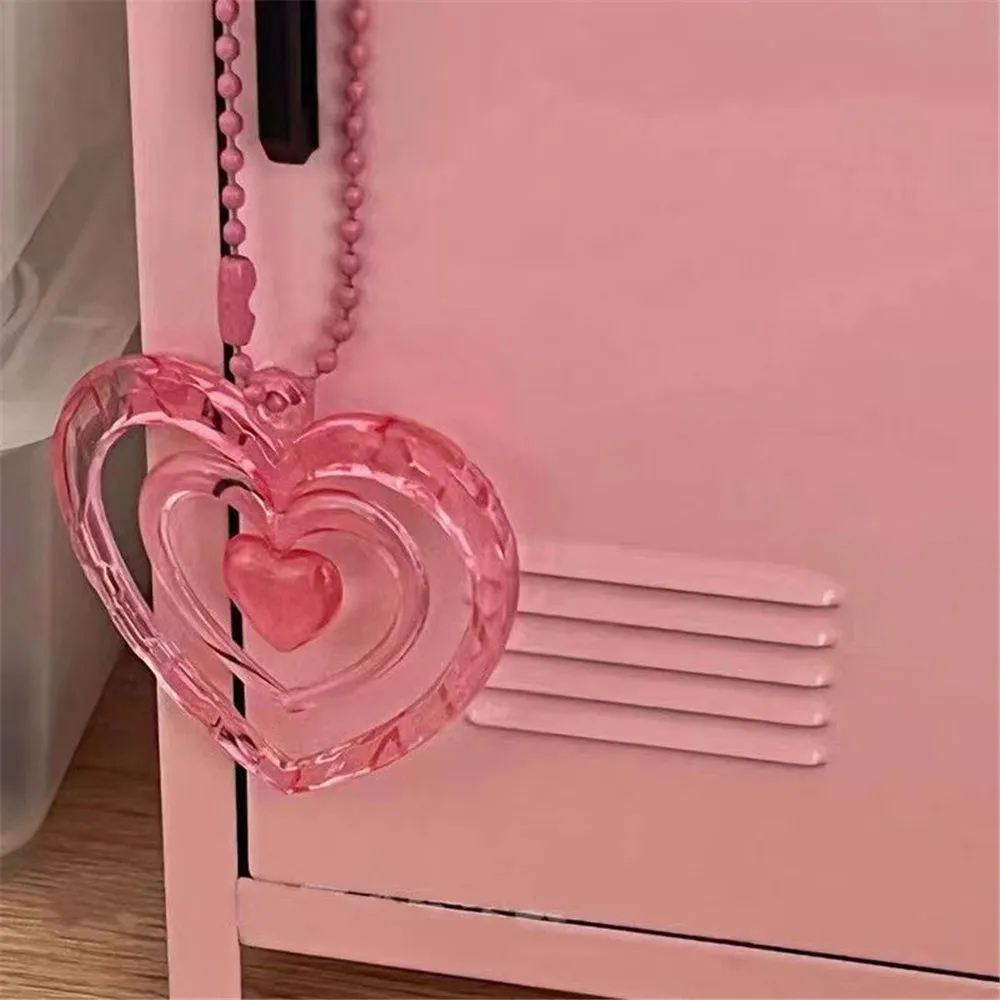 Acrylic Heart Key Chain Cute Girl Bag Accessories Lanyard Star Chasing Idol Pendant Keychain Anime Accessories Ledger Decoration