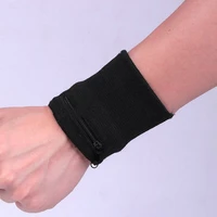 1pc sport wristband sweatband football yoga gym basketball running sweat absorbent zippered pocket sports wrist wallet pouch