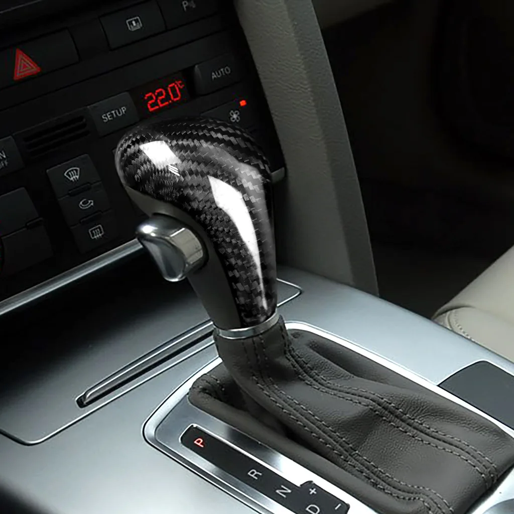 

Car Gear Shift Handle Protection Sleeve Cover Trims For Audi A4 B8 A5 A6 C6 Q5 Q7 4L Carbon Fiber Decorative Auto Accessories