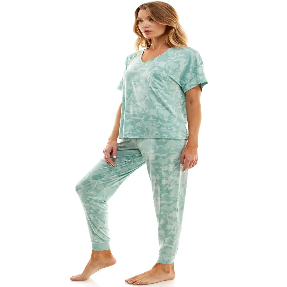 HMCN Women`s Long Sleeve Sleep Notch Collar Set, Sizes S-XL