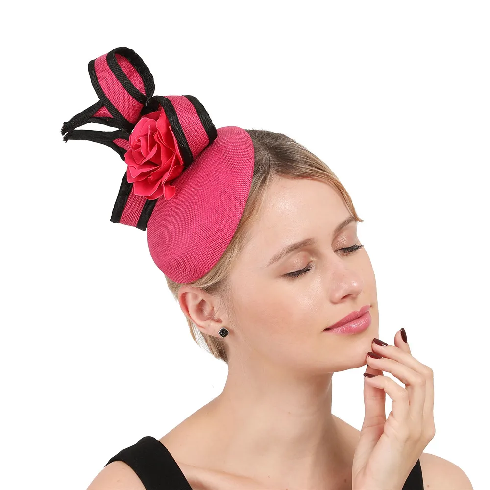 Копия Sinamay Fascinator Бежевая официальная женская шляпа для свадьбы Элегантные