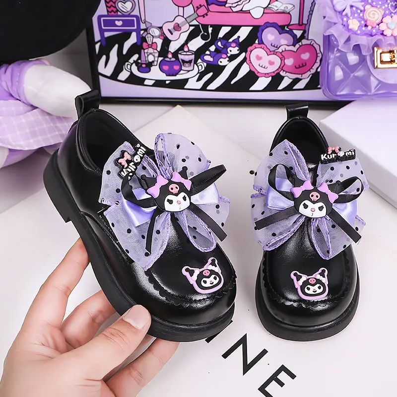 Sanrio/весенне-осенняя обувь для девочек маленькие кожаные туфли на мягкой подошве