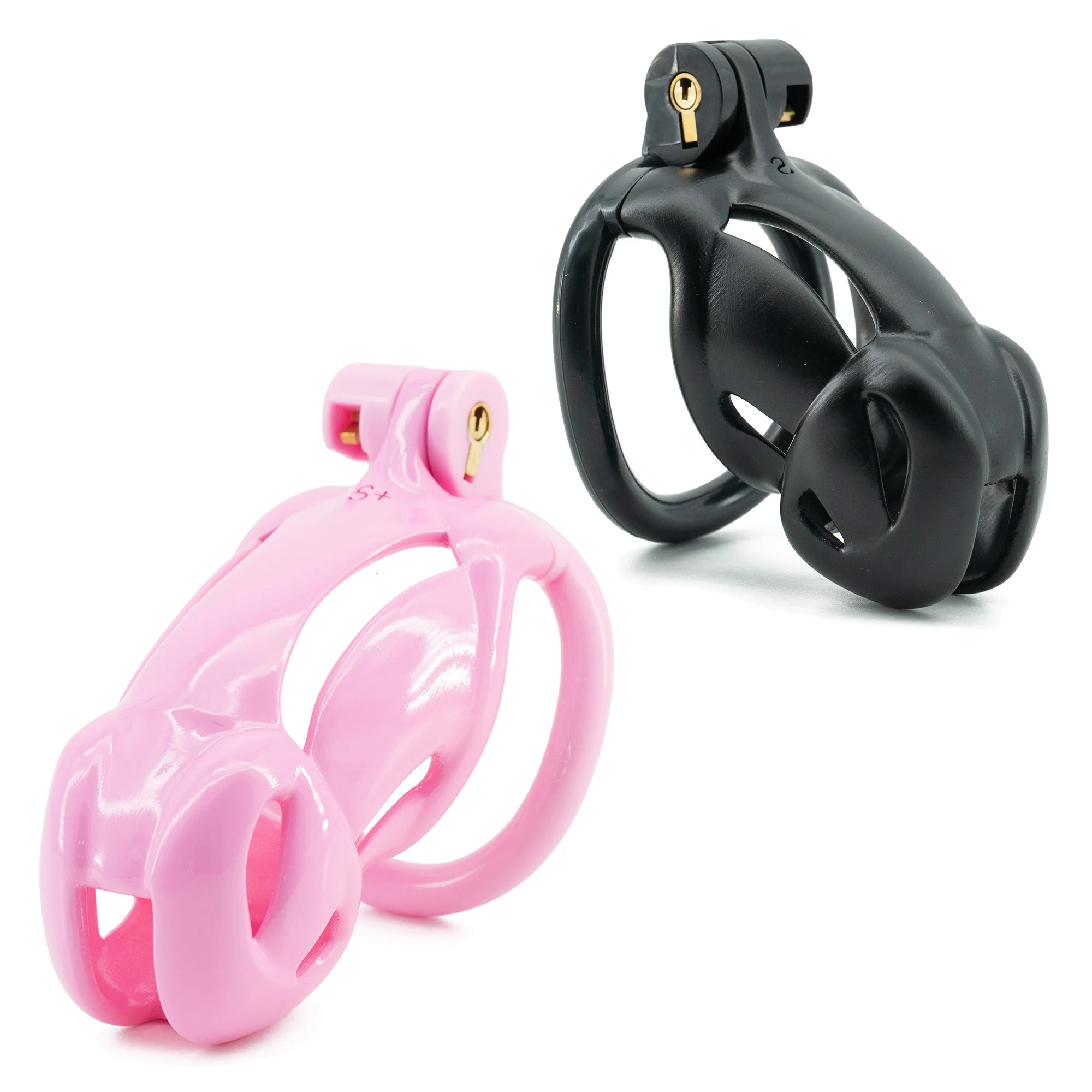 Розовая мужская клетка верности с замком для члена комплект устройств 4-мя