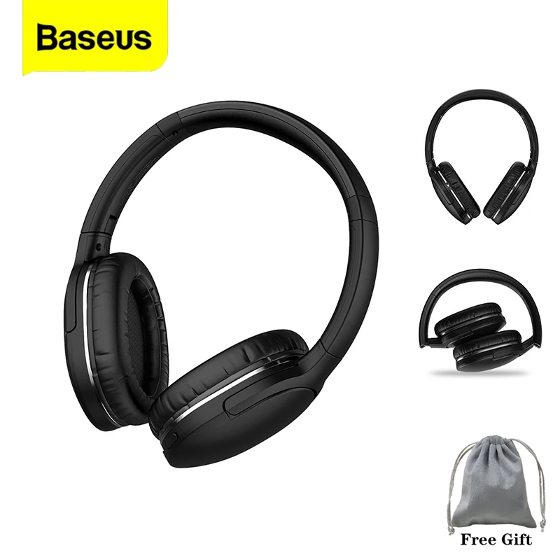 Baseus D02 Pro Wireless Bluetooth Headphones HIFI Stereo Earphones Foldable Sport Headset With Audio Cable For Tablet IPhone