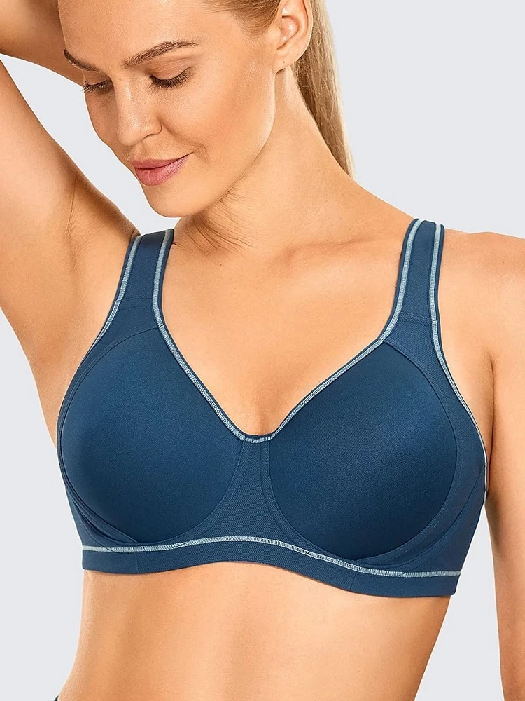 Plus size Sports Bra Underwear Shockproof Anti-Shake Full Cup Small Thin Fitness Non-Gathering Quick-Drng Running