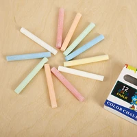 12 pcsbatch of dust free chalk drawing chalk for blackboard 6 color stationary stationery office and school supplies accessor