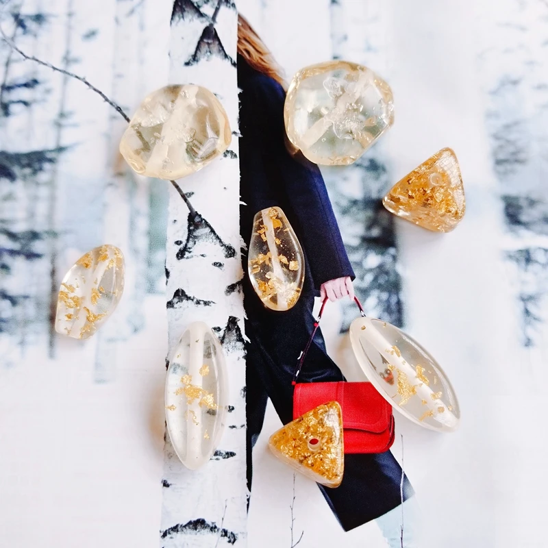 

Аксессуары «сделай сам», японский и южнокорейский темперамент, инкрустация смолой, золотая фольга, серьги ручной работы, ювелирные изделия,...