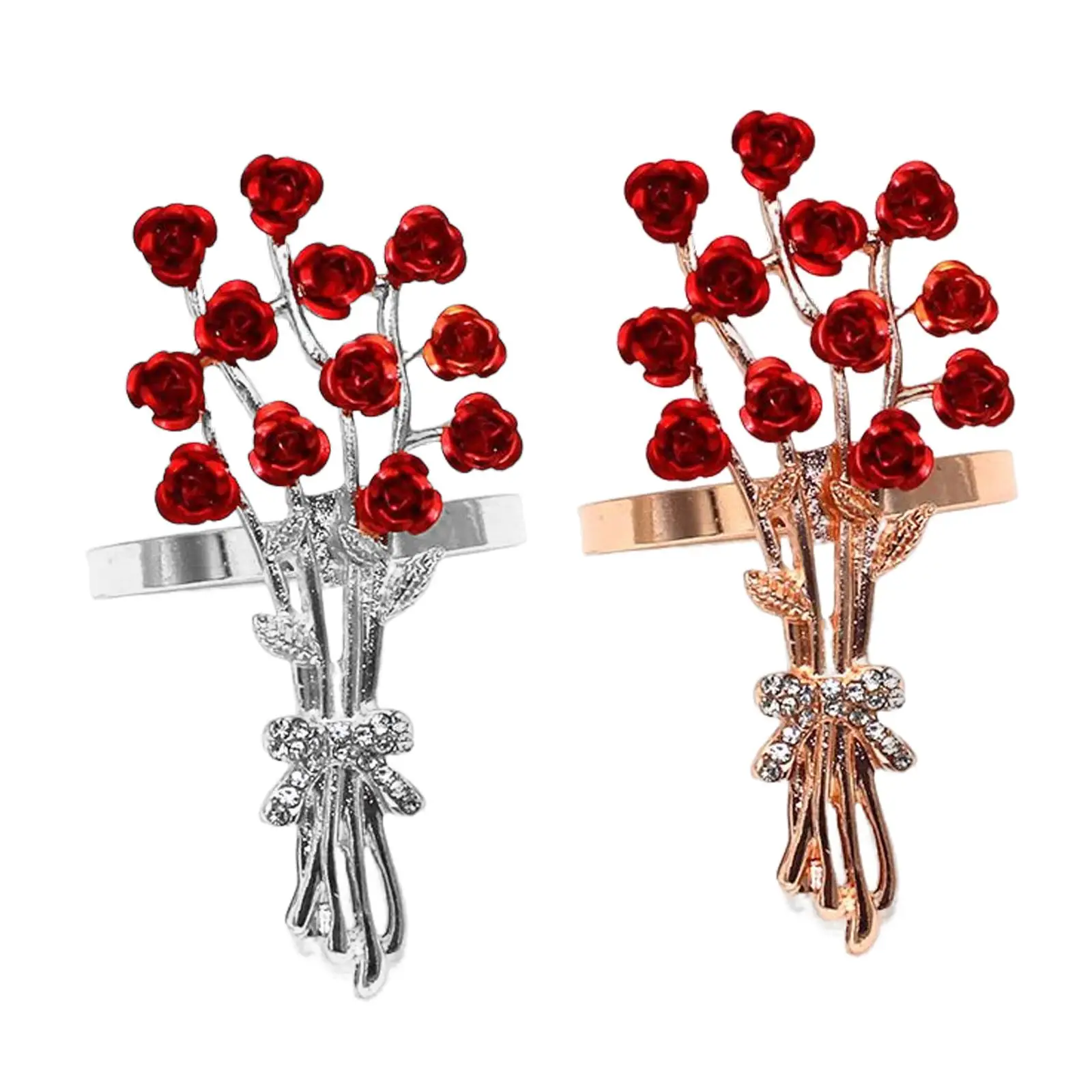 

Кольца для салфеток, цветочный стразы, держатель для салфеток для свадебного украшения, ужина