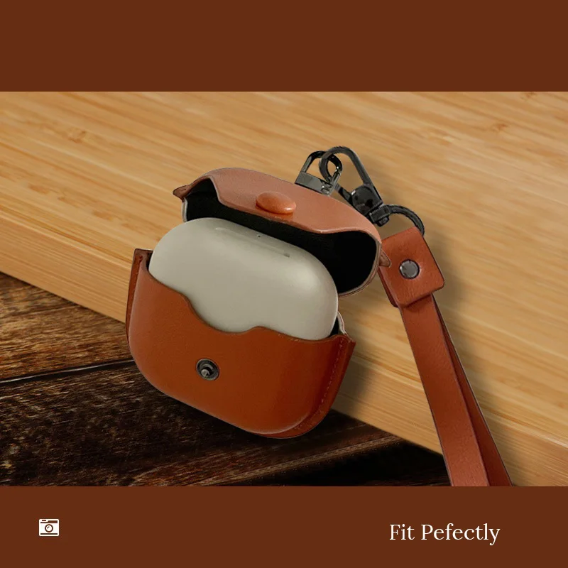 Фото Роскошный чехол из искусственной кожи для наушников Shokz OpenFit 2 T920 с ремешком, противоударный защитный чехол от падения, аксессуары для наушников №2
