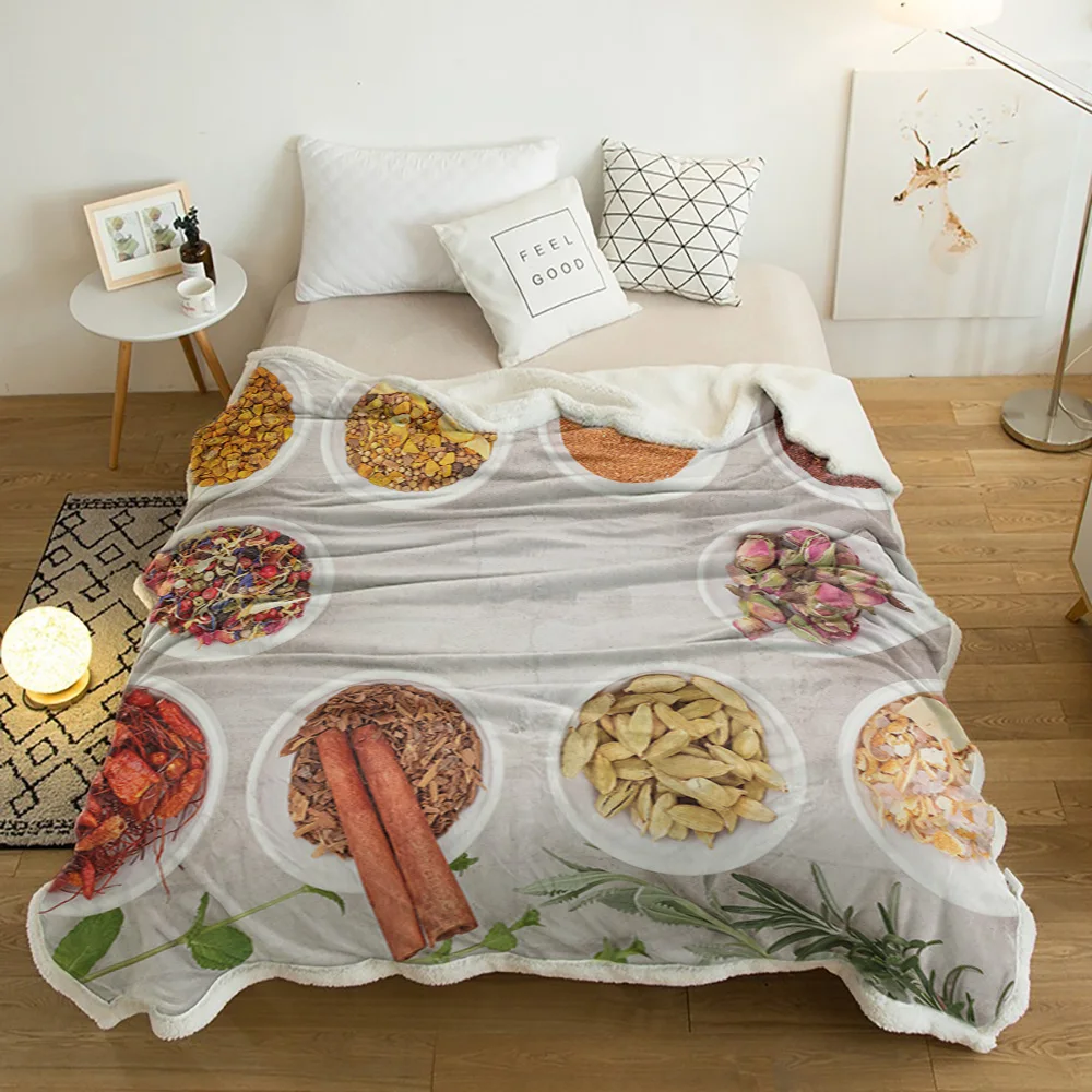 

Flavoring Spices Ingredients Kitchen Seasonings Cashmere Blanket Thick Winter Bed Lamb Blankets Office Nap Sofa Bed Bedspread