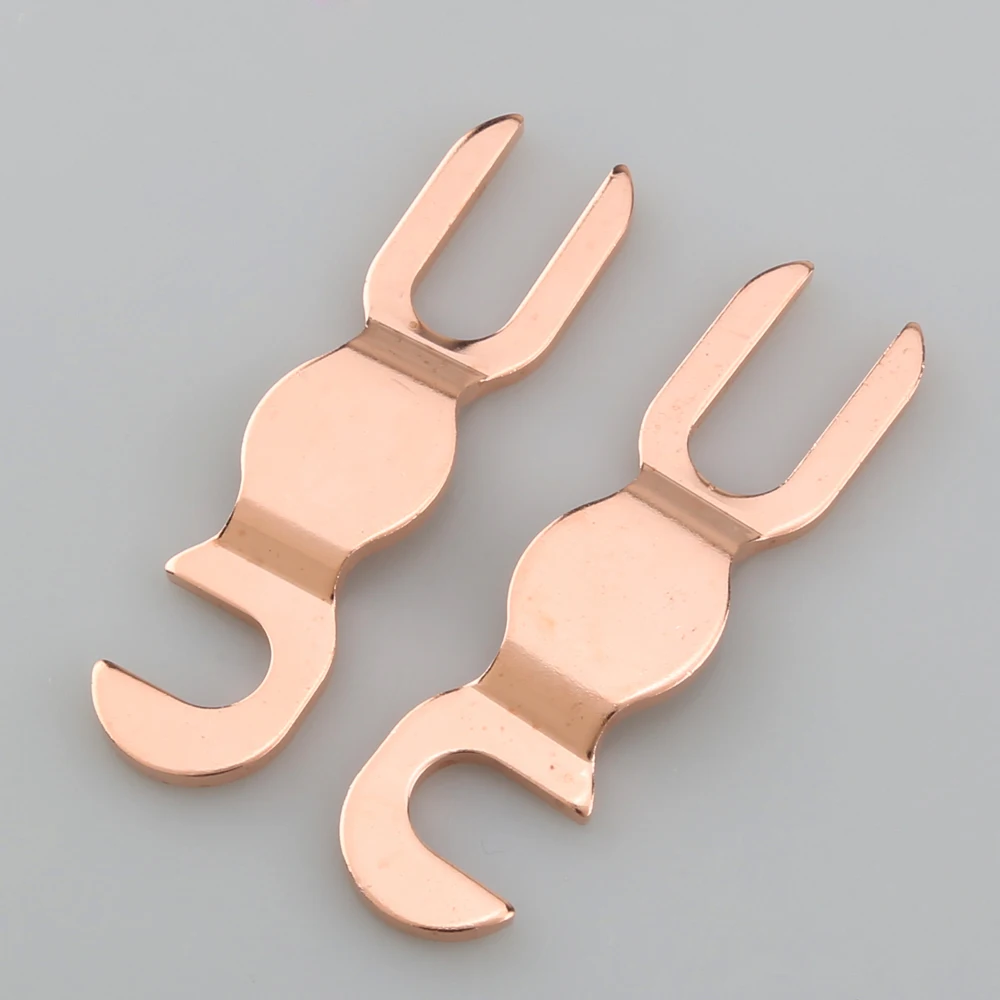 

High Quality Audiocrast 7N Red Copper KTV Speaker Cable Jumper U Fork Audio Terminal Connector