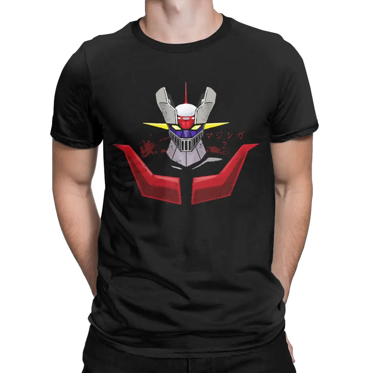 

Повседневная одежда Mazinger Z с аниме, мужская рубашка с круглым вырезом, хлопковые футболки 80-х с мангой, футболки с коротким рукавом, летняя од...