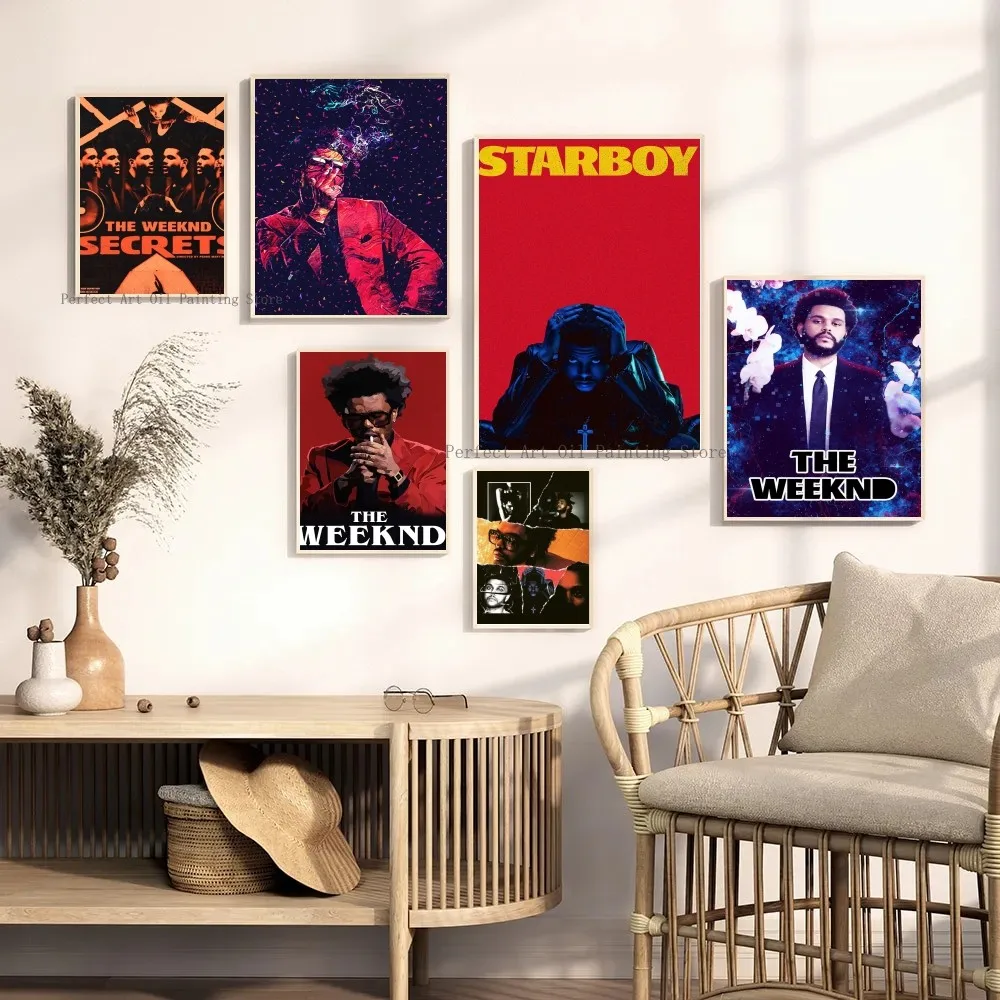 Плакат The Weeknd - Популярный График С Бумажным Принтом Для Домашнего Декора