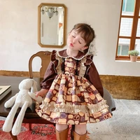 girls spanish plaid dress children lace lolita dresses for baby girl first birthday party ball gown infant vintage vestidos