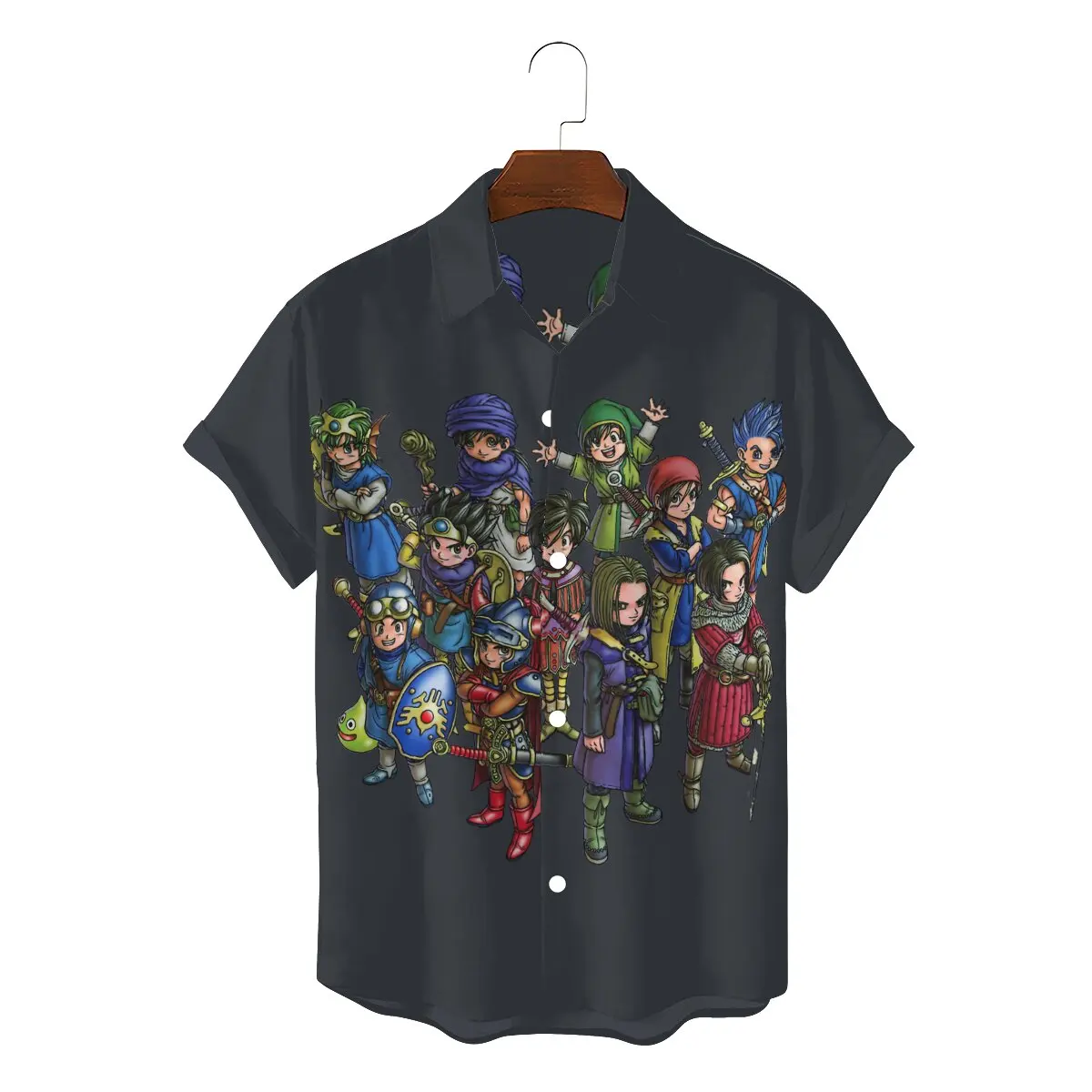 

Heroes Man's Hawaii Shirts Dragon Quest Dragonlord Hero Game Square Neck Short Sleeve 3D Shirt Funny High Quality Gift Idea