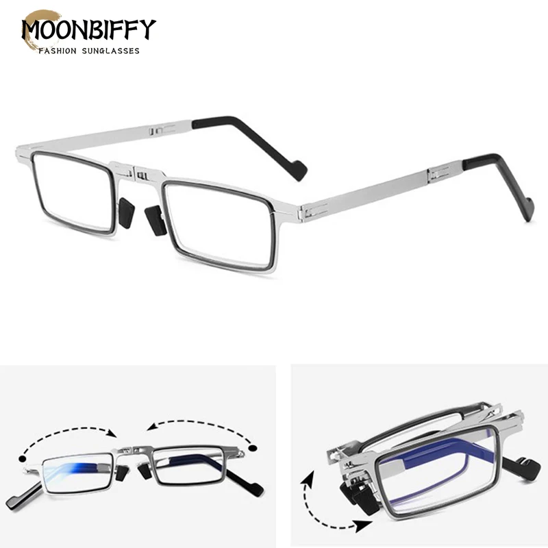 

Портативные очки для чтения HD, складные очки с защитой от синего света, квадратные очки для мужчин и женщин, модные ультратонкие очки для чтения «кошачий глаз»