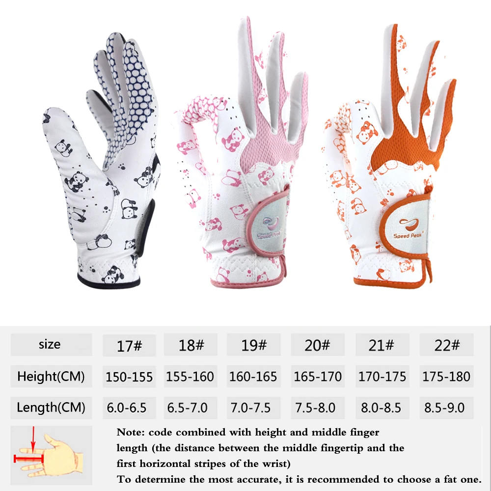 1Pair Women's Golf Soft Gloves Left Hand Right  PU  Leather   Non Slip Breathable Glove Palm Protection,All Weather Grip Rain