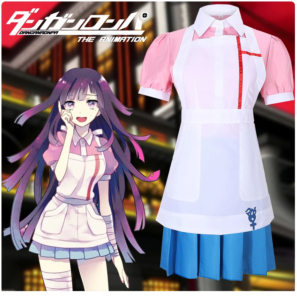 

Anime Danganronpa Cosplay Costume Mikan Tsumiki Women Dress Maid Uniform Full Suit Party Halloween Carnival Role Play Clothing
