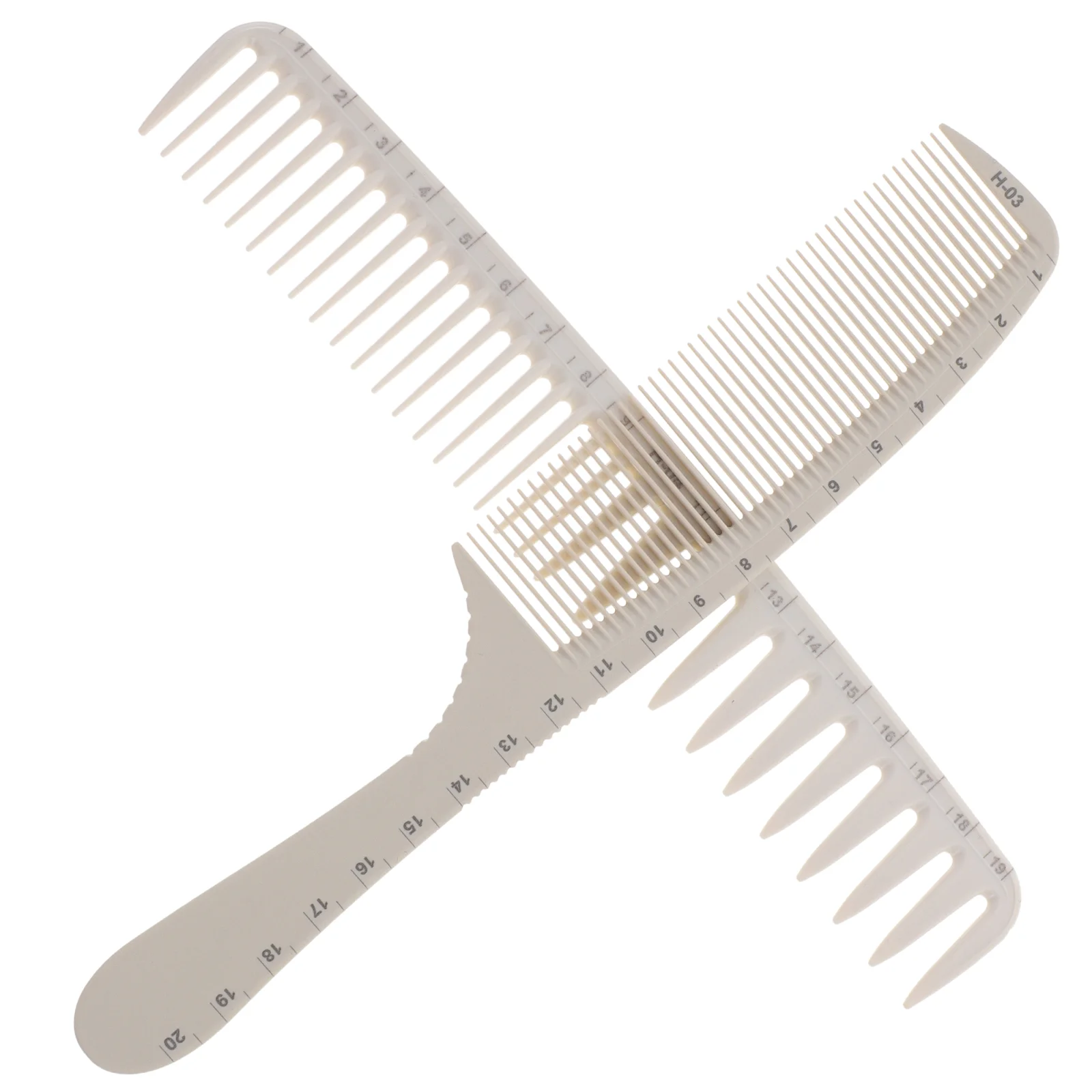 

2pcs Haircut Combs with Scale Hairdressing Combs Styling Tools Fine Wide Teeth Barber Combs