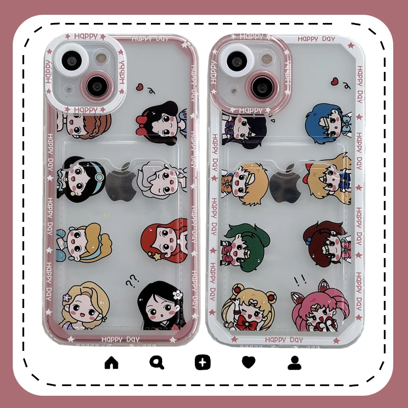 

Bandai Creative Cartoon Sailor Moon Card Bag Phone Case for iPhone 13 12 11 Pro Max Xs Xr X XsMax 8 7 Plus High Quality Cover