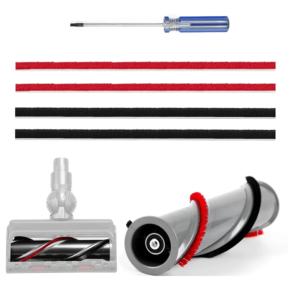 

4pcs Soft Plush Strips For Dyson V6 V7 V8 V10 Vacuum Cleaner Rolling Brush Strips Vacuum Cleaner Soft Roller Head Accessories