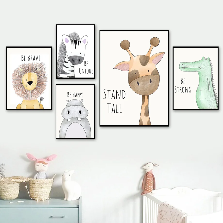 

Children's Room Art Decoration Painting Kindergarten Wall Decoration Sticker Cartoon Animal Art Poster Wall Sticker
