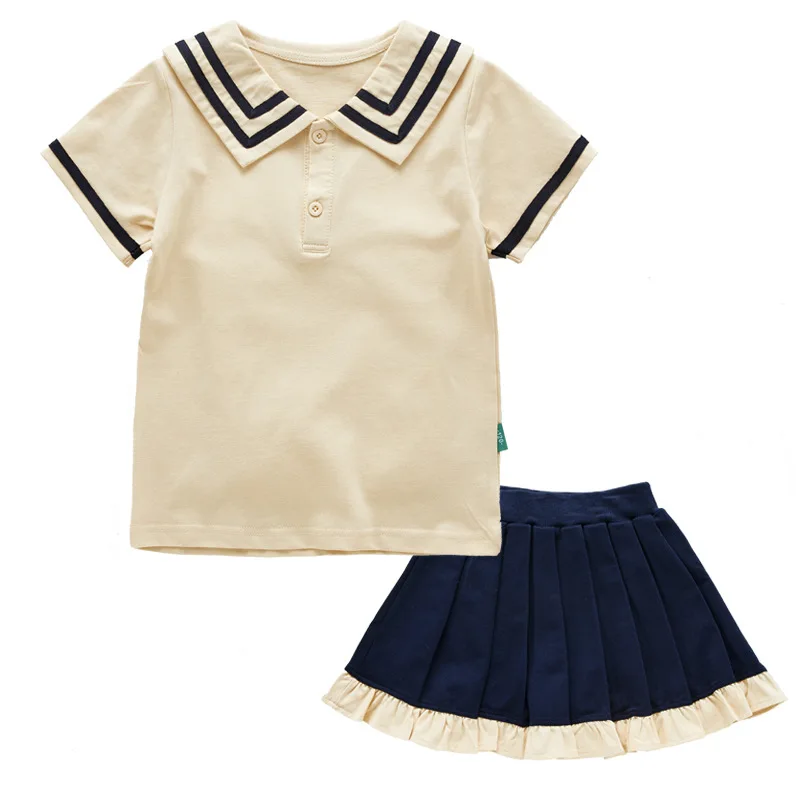 Костюмы с коротким рукавом, детская одежда, летний детский школьный костюм с логотипом Unifoms на заказ, Детский костюм для выступления на выпу...