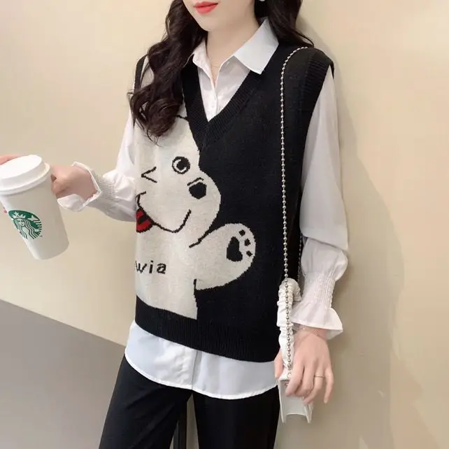 

Женский трикотажный свитер в стиле оверсайз, Осень-зима