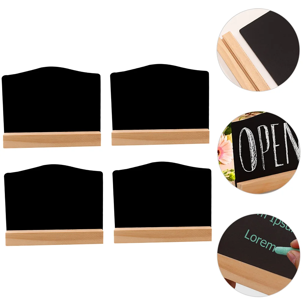 

4pcs Reusable Double Sided Chalk Boards Mini Chalkboard Signs Message Board Signs with Bases