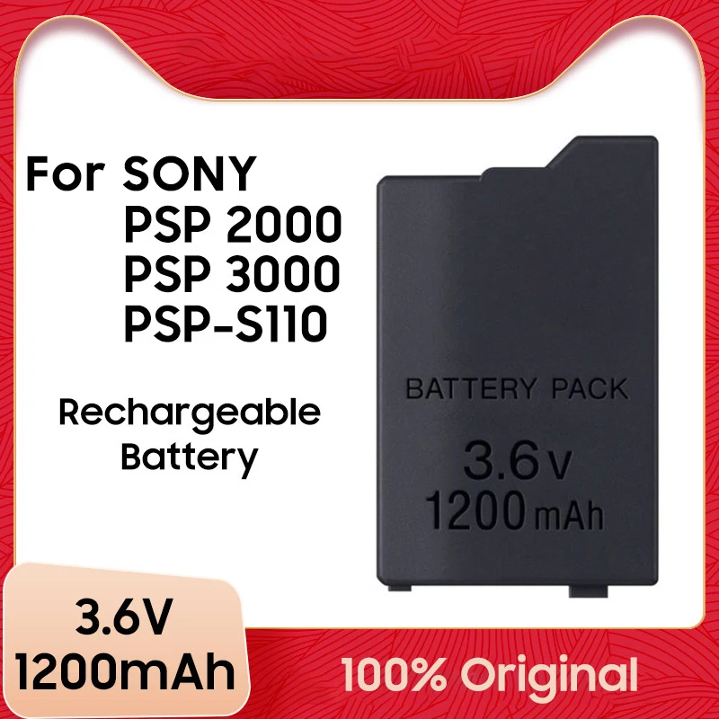 

1PCS SONY 1200mAh 3.6V Lithium Rechargeable Battery For Sony PSP2000 PSP3000 PSP 2000 3000 PSP-S110 PlayStation Portable Gamepad