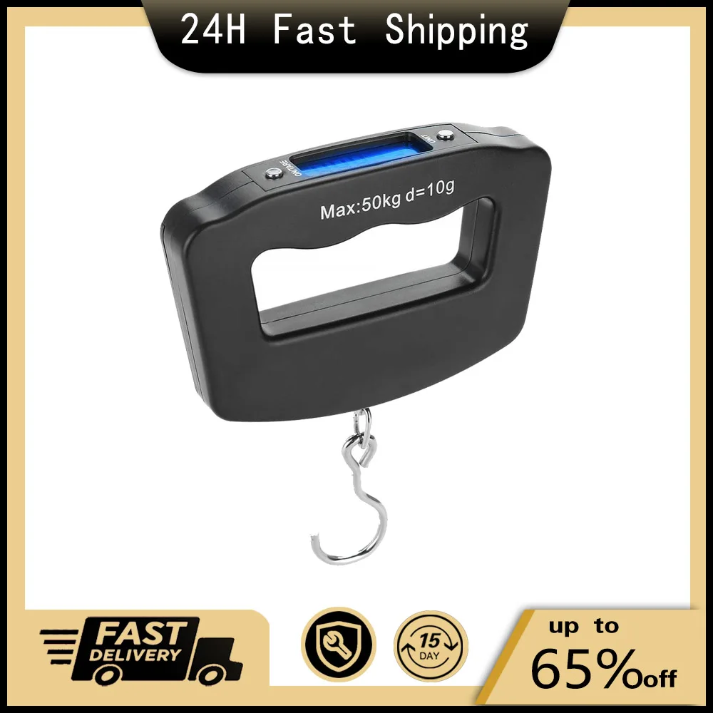 

NEW Portable 50kg/10g Hanging Scale Digital Scale BackLight Electronic Fishing Weights Pocket Scale Luggage Scales