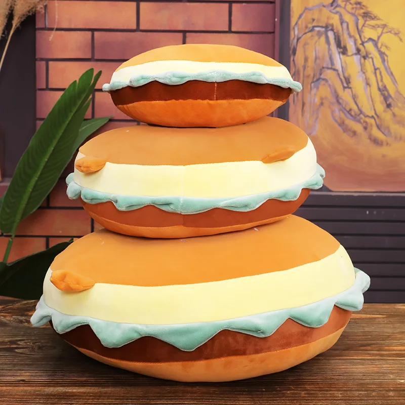 

30cm Cute Soft Hamburger Plush Toys Office Nap Pillow Home Comfort Cushion Child Decor Christmas Gift Cotton Doll