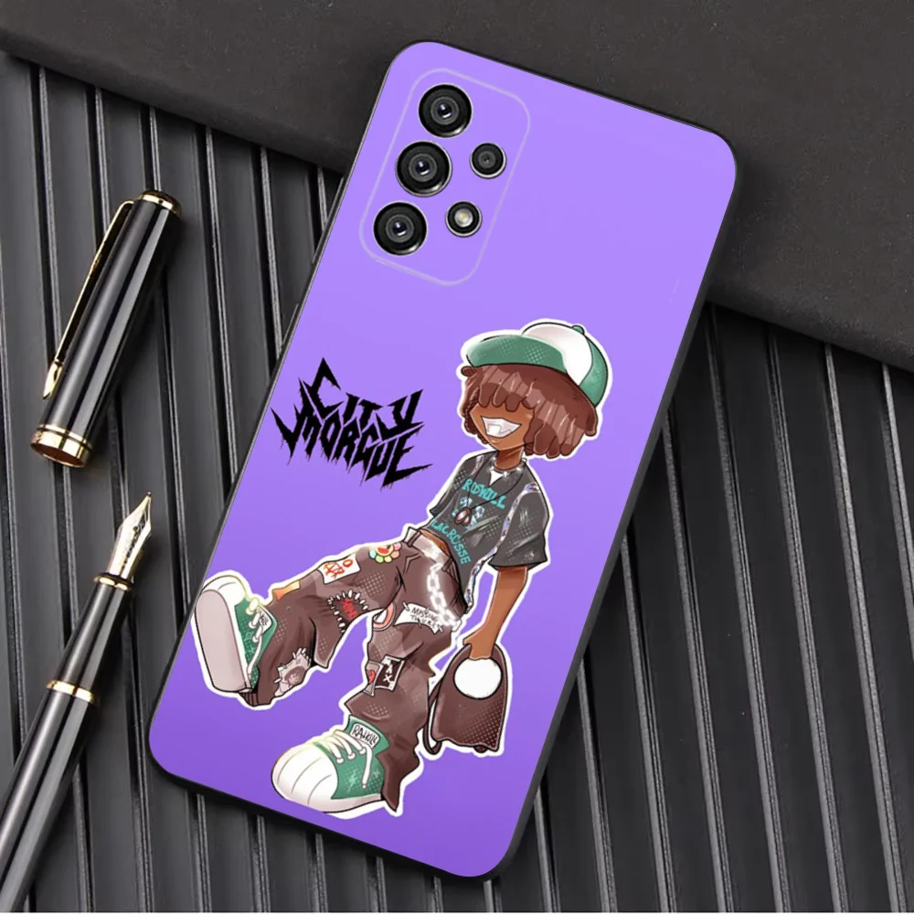 City M-Morgue Phone Case For Samsung Galaxy A13 A21s A22 A31 A32 A52 A53 A71 A80 A91 Soft Black Shell