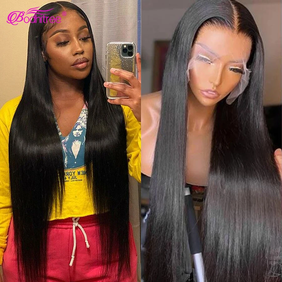 13x6 HD Transparent Lace Frontal Wig 30 Inch Straight Lace Front Wig Cheap Brazilian Bone Straight Lace Front Human Hair Wigs