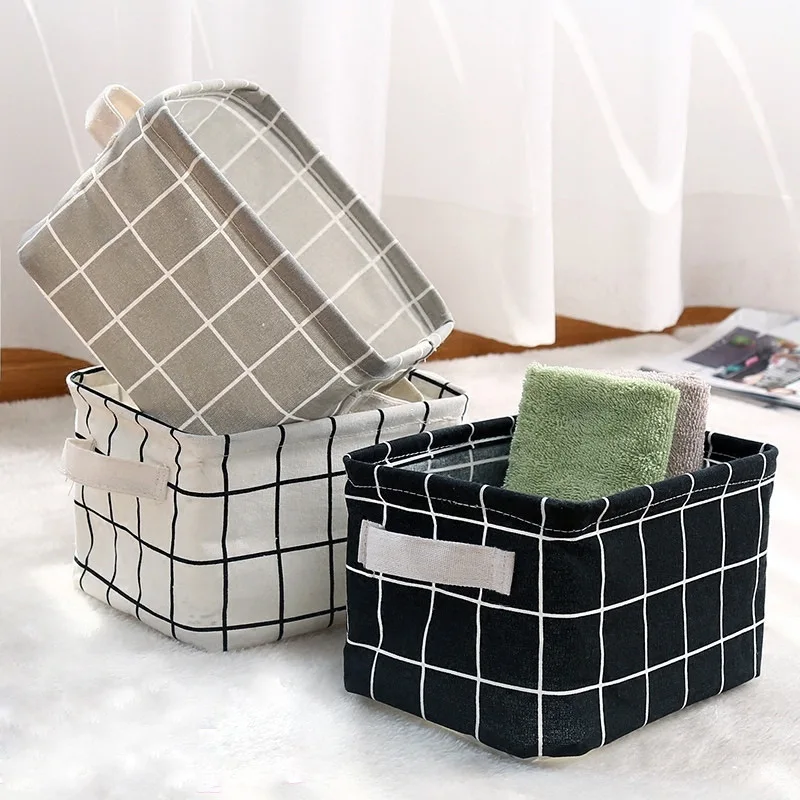 Household  Portable Rectangular Fabric Waterproof Bath Toys Sundries Underwear Clothing Desktop Storage Basket Organizers Bags