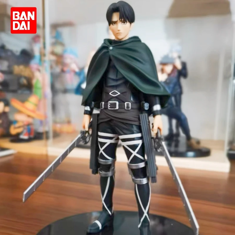 

Hot Original Bandai Attack On Titan Levi Ackerman Figures Anime Pvc Action Figurine Collection Statue Model Toy Kids Gift Decor