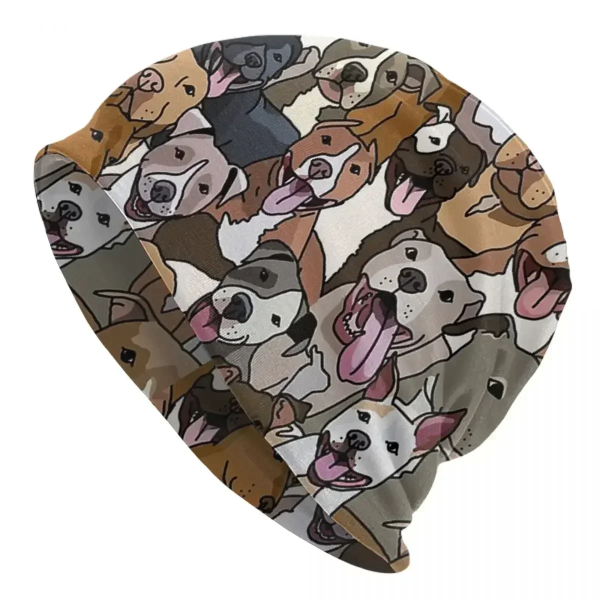 Шапки с рисунком собаки Pitbull All The Mutts для мужчин и женщин шапки взрослых вязаная