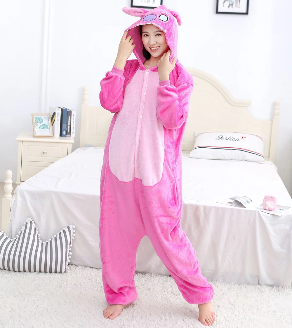 Animal Kigurumi Cartoon Onesies Women Pajamas Anime Onesie For Adult Winter Men Sleepwear Girls Pijama Fleece One-Piece Bodysuit