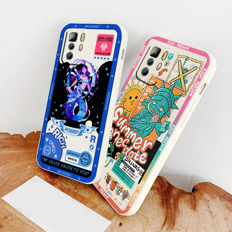 

Hot Trend Luxury Poster Phone Case For Xiaomi Redmi Note 11 11S 11T 10S 10 9S 9T 9 8T 8 Pro Plus 5G Liquid Rope Cover