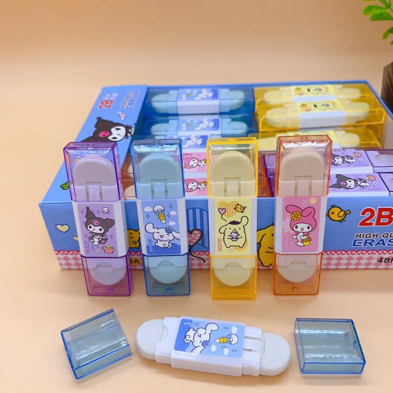 Двусторонний ластик Sanrio 48 шт. милый мультяшный детский карандаш канцелярские